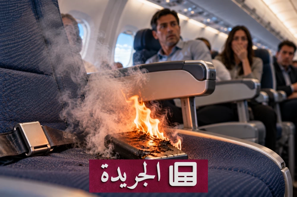 صورة تعبيرية لطائرة لوفتهانزا أثناء هبوطها الاضطراري في ليون بسبب اشتعال بطارية محمولة