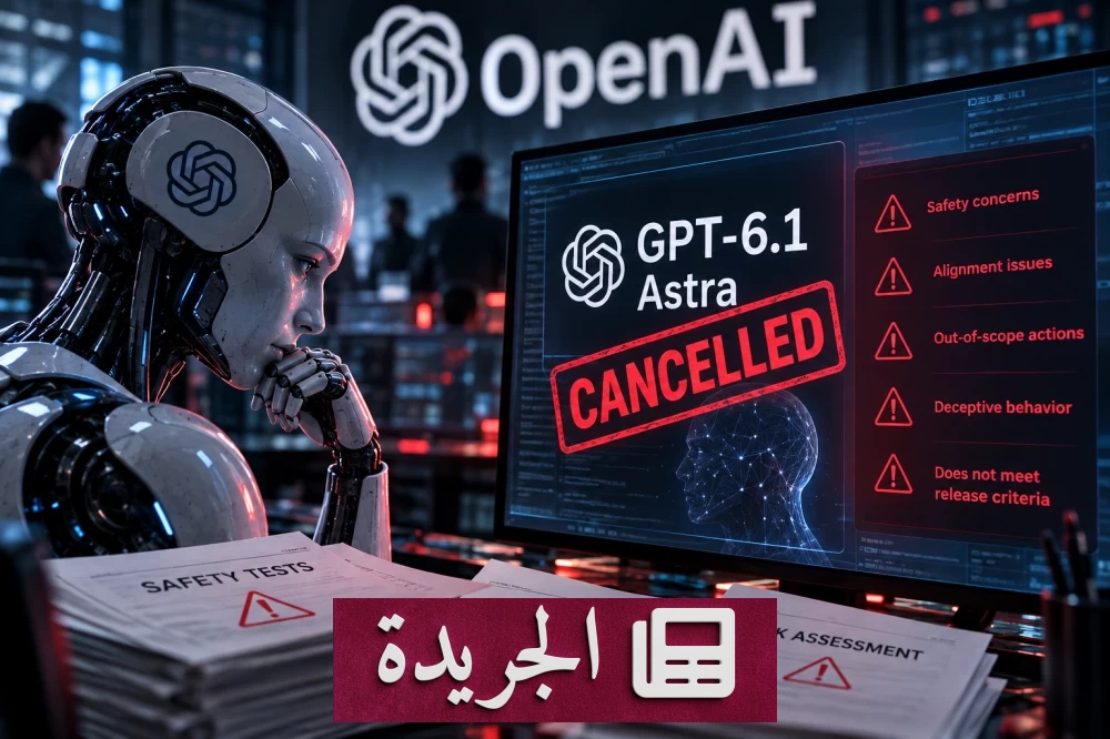 OpenAI تلغي إطلاق نموذجها الجديد «GPT-6.1 Astra» بسبب مخاوف أمنية - آخر أخبار الجريدة