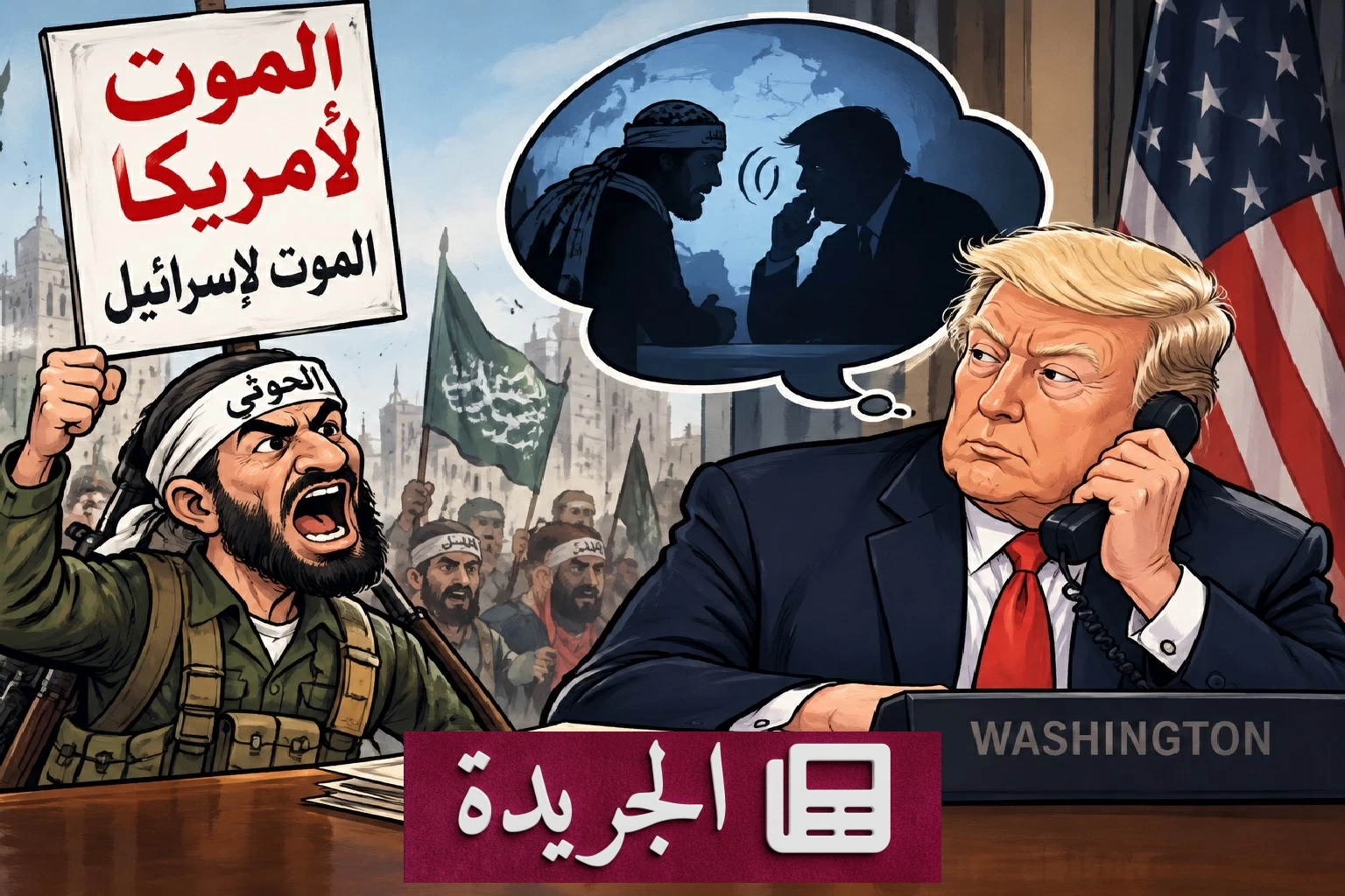تناقض الحوثيين بين «الموت لأمريكا» و«لا تدخلوا الحرب» - آخر الأخبار - الجريدة