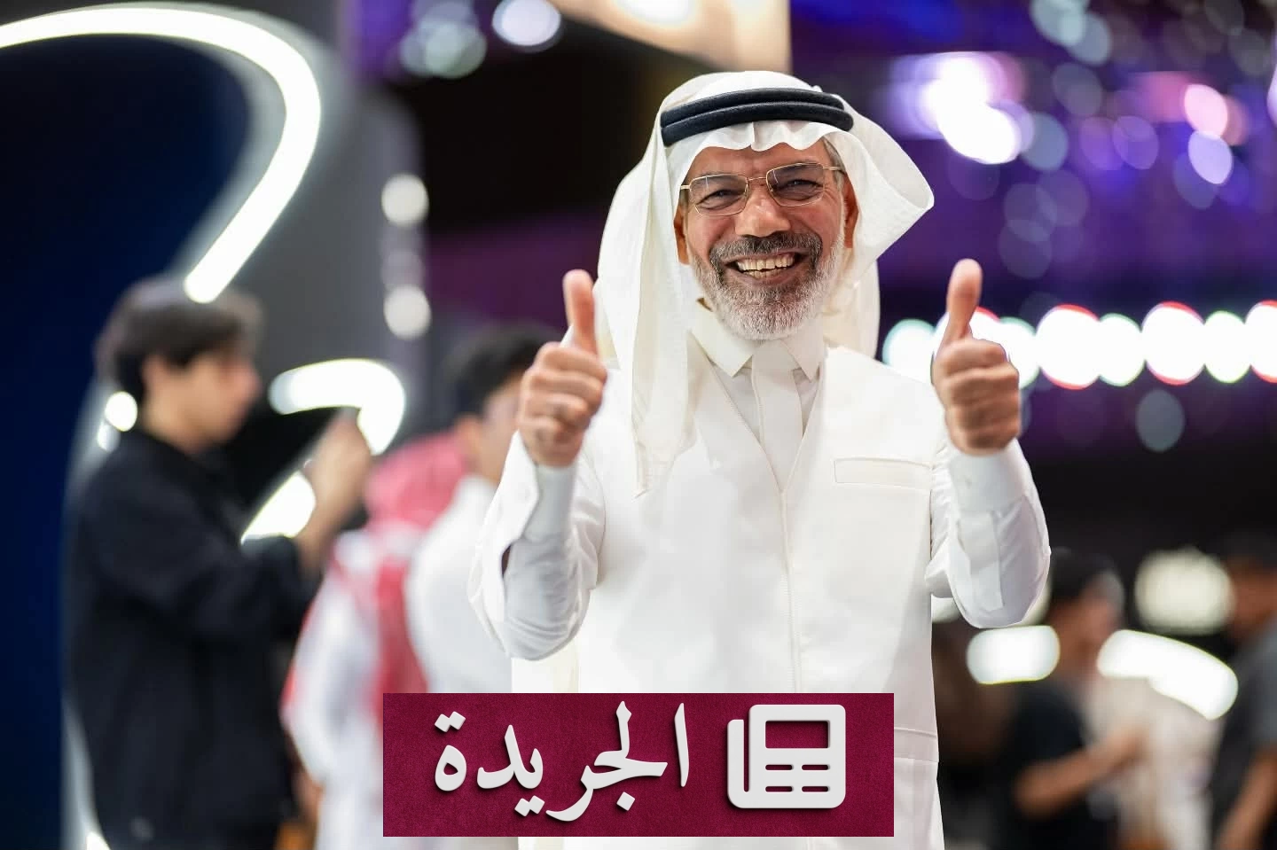 الفنان السعودي إبراهيم الحساوي خلال تكريم في مهرجان VS-FILM للأفلام القصيرة بمصر