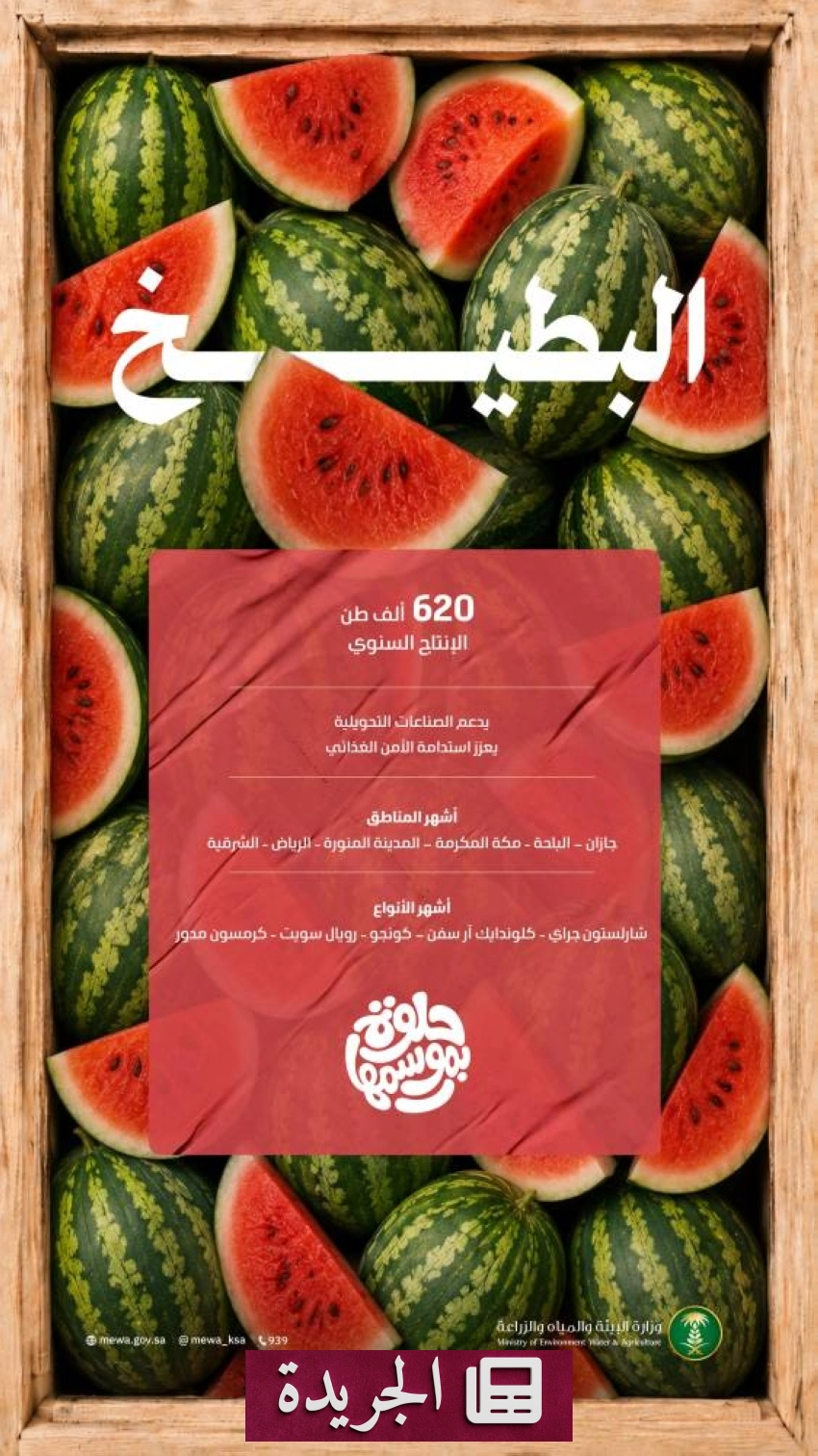 البطيخ الصيفية يتصدر قائمة الفواكه في المملكة بموسم وفير - آخر الأخبار - الجريدة