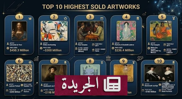 الفن النادر.. سباق المليارات على لوحات لا تتكرر - آخر الأخبار - الجريدة