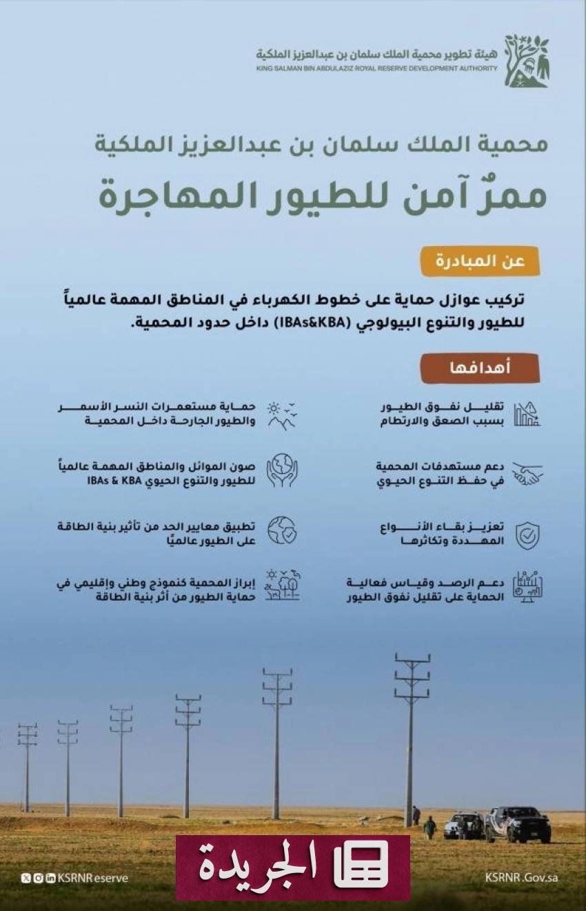 هيئة تطوير محمية الملك سلمان تطلق مبادرات بيئية لحماية الحياة الفطرية - آخر الأخبار - الجريدة