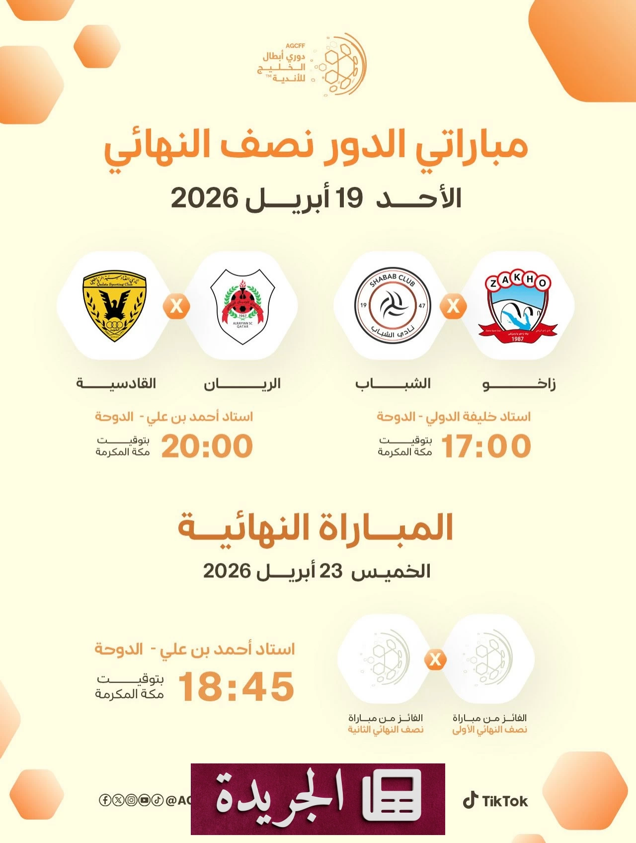 قطر تستضيف الأدوار النهائية لدوري أبطال الخليج للأندية 2026 - أخبار أونلاين