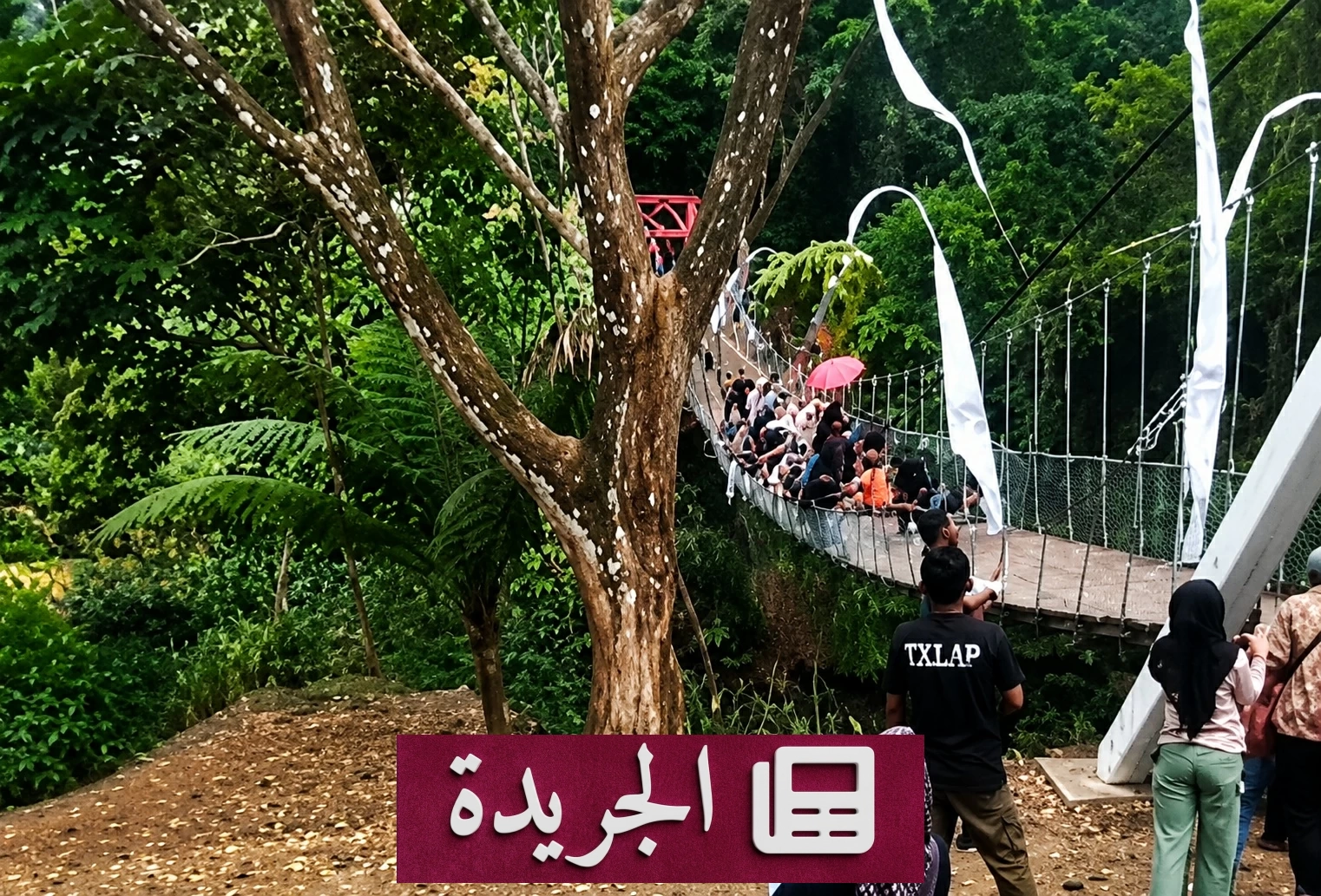 سقوط أشخاص إثر انفصال كابل جسر معلق أثناء افتتاحه بإندونيسيا - آخر الأخبار - الجريدة