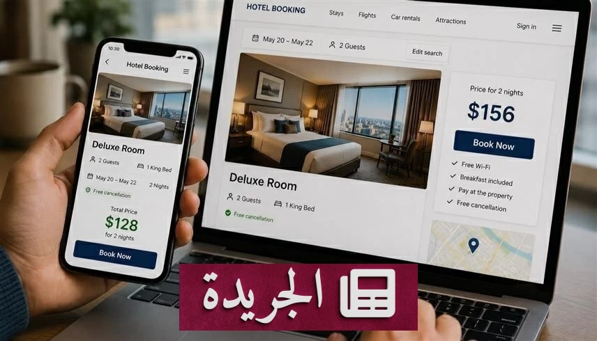صورة توضح اختلاف أسعار الغرفة الفندقية بين التطبيق والموقع الإلكتروني بسبب استراتيجيات التسعير الذكية